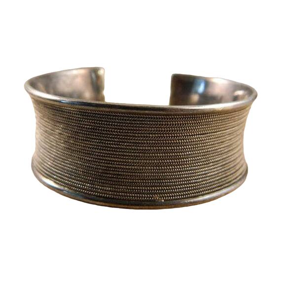 Huge Sterling Silver Wide Cuff Bracelet Bangle - Picture 2 of 9